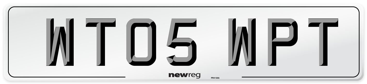 WT05 WPT Number Plate from New Reg